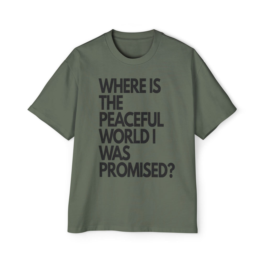 THE WORLD I WAS PROMISED Men's Heavy Oversized Tee