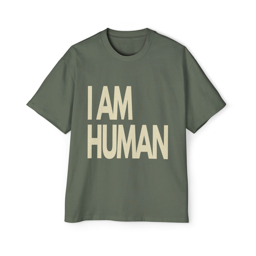 "I AM HUMAN" Men's Heavy Oversized Tee